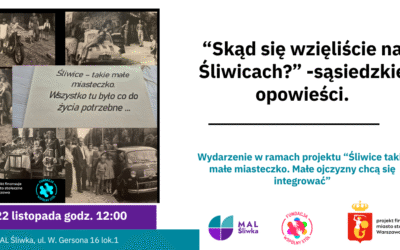 Zapraszamy na warsztaty storytellingowe: „Skąd się wzięliście na Śliwicach?” 22 listopada o 12:00.